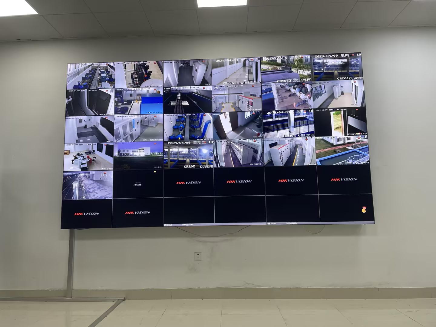 水廠55寸3*3信息監(jiān)控中心大屏拼接屏驗(yàn)收！